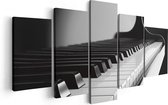 Artaza Canvas Schilderij Vijfluik Pianotoetsen - Noten - Piano - 100x50 - Foto Op Canvas - Canvas Print