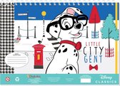 kleur- en stickerboek 101 Dalmati√´rs 23 x 33 cm blauw