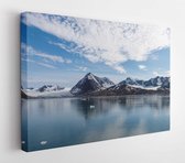 Canvas schilderij - Arctic landscape with mountain and glacier in Svalbard in summer time  -     1707300454 - 80*60 Horizontal
