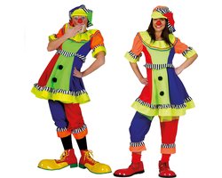 Funny Fashion - Clown & Nar Kostuum - Olaffio Clown - Vrouw - Multicolor - Maat 44-46 - Carnavalskleding - Verkleedkleding
