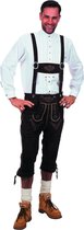 Donkerbruine halflange echte lederhosen | Oktoberfest kleding maat 50 (M)
