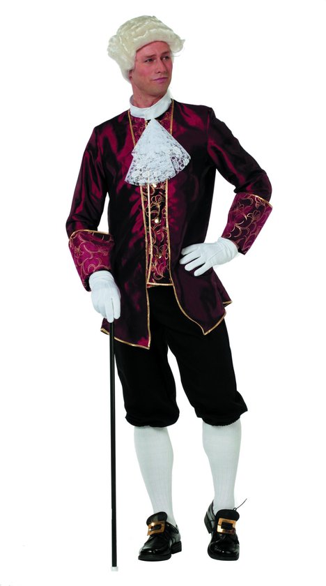 Wilbers & Wilbers - Middeleeuwen & Renaissance Kostuum - Markies Du Snob Taft - Man - Rood - Maat 50 - Carnavalskleding - Verkleedkleding