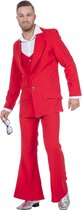 Wilbers & Wilbers - Jaren 80 & 90 Kostuum - Every Night Fever Rood - Man - rood - Maat 58 - Carnavalskleding - Verkleedkleding