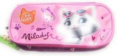etui Katten meisjes 22 x 9 cm polyester roze