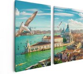 Artaza Toile Peinture Diptyque Venetië Ville d'En Haut - 80x60 - Photo sur Toile - Impression sur Toile