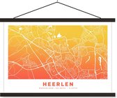 Posterhanger avec affiche - Affiche scolaire - Plan de la ville - Heerlen - Pays- Nederland - 60x40 cm - Lattes noires - Plan d'étage