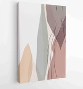 Canvas schilderij - Earth tones organic shape Art design for poster, print, cover, wallpaper, Minimal and natural wall art. Vector illustration. 1 -    – 1834693255 - 115*75 Vertic