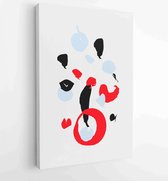 Canvas schilderij - Earth tones organic shape Art design for poster, print, cover, wallpaper, Minimal and natural wall art. 4 -    – 1843211860 - 115*75 Vertical