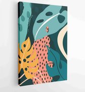 Canvas schilderij - Abstract organic shape Art design for poster, print, cover, wallpaper, Minimal and natural wall art. 4 -    – 1852841047 - 50*40 Vertical