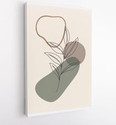 Canvas schilderij - Foliage line art drawing with abstract shape. Abstract Plant Art design for print, cover, wallpaper, Minimal and natural wall art. 4  -    – 1810924393 - 115*75