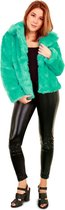 Nep bontjas turquoise voor dame