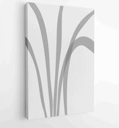 Canvas schilderij - Foliage line art drawing with abstract shape. Abstract Plant Art design for print, cover, wallpaper, Minimal and natural wall art. 1 -    – 1820081972 - 80*60 V