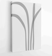 Canvas schilderij - Foliage line art drawing with abstract shape. Abstract Plant Art design for print, cover, wallpaper, Minimal and natural wall art. 4 -    – 1820081972 - 80*60 V