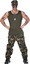 Widmann - Leger & Oorlog Kostuum - Last Man Standing Soldaat Kostuum - Groen, Bruin - XL - Carnavalskleding - Verkleedkleding