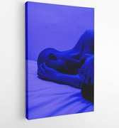 Canvas schilderij - Person lying on wearing earring  -   3693050 - 115*75 Vertical