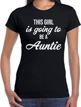 This girl is going to be a auntie - t-shirt zwart voor dames - Cadeau aanstaande tante / kado shirt S