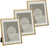 3x stuks aluminium fotolijst goud geschikt voor een foto van 20 x 25 cm