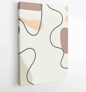 Canvas schilderij - Earth tones organic shape Art design for poster, print, cover, wallpaper, Minimal and natural wall art. 4 -    – 1859561359 - 40-30 Vertical