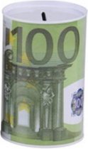 spaarpot 100 euro 12,5 x 8 cm wit/groen
