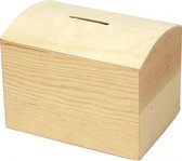 spaarpot hout unisex 10 x 8 x 7 cm