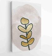 Canvas schilderij - Botanical and gold abstract wall arts vector collection. 1 -    – 1880831227 - 50*40 Vertical