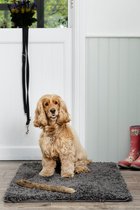 Pet Rebellion - Comfortabele deken voor huisdieren (67 x 100 cm) - Donkergrijs - Tapijt - Deurmat - Droogloopmat - Schoonloopmat - Anti Slip - Machine Wasbaar