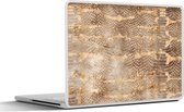 Laptop sticker - 17.3 inch - Dierenprint - Slang - Goud - Chic - 40x30cm - Laptopstickers - Laptop skin - Cover