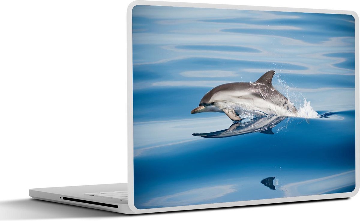 Laptop sticker - 17.3 inch - Dolfijn - Water - Dieren - 40x30cm - Laptopstickers - Laptop skin - Cover