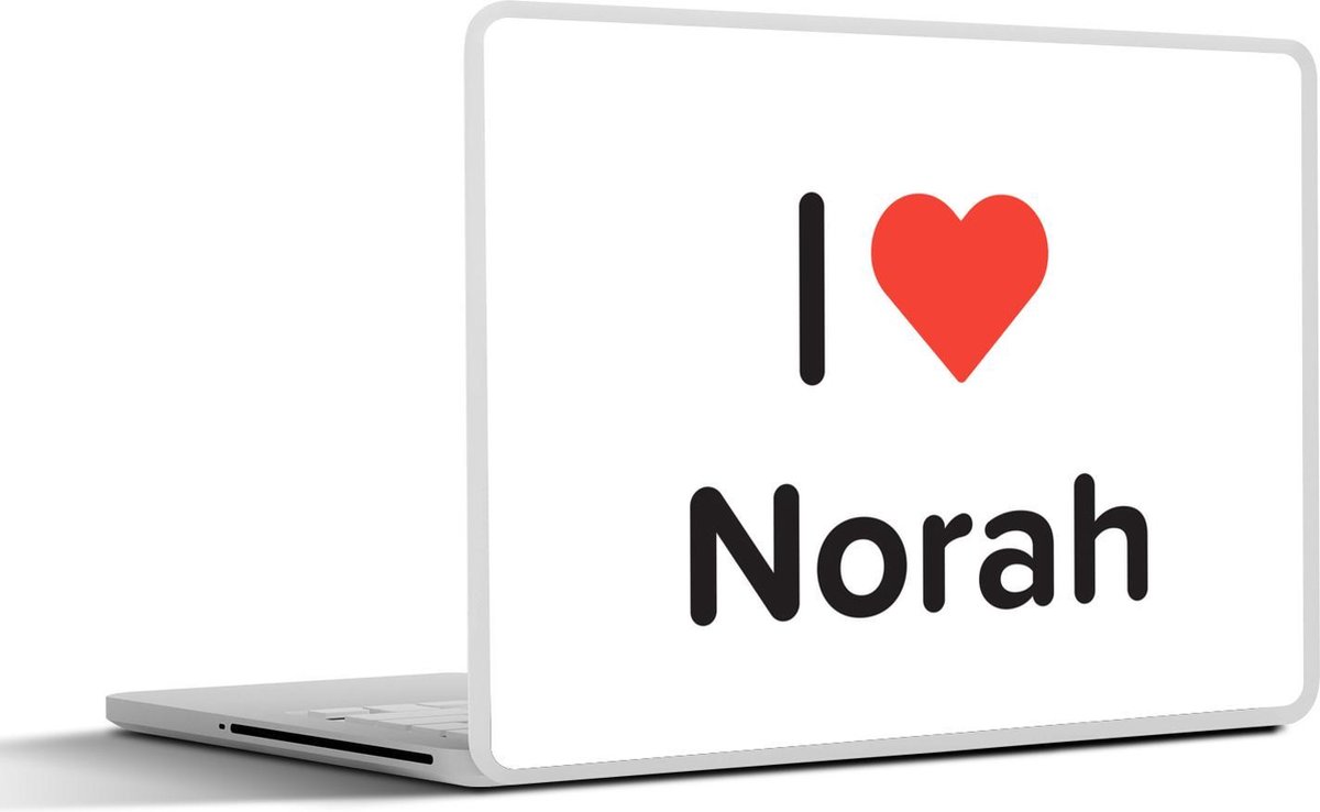 Laptop sticker - 14 inch - I love - Norah - Meisje - 32x5x23x5cm - Laptopstickers - Laptop skin - Cover