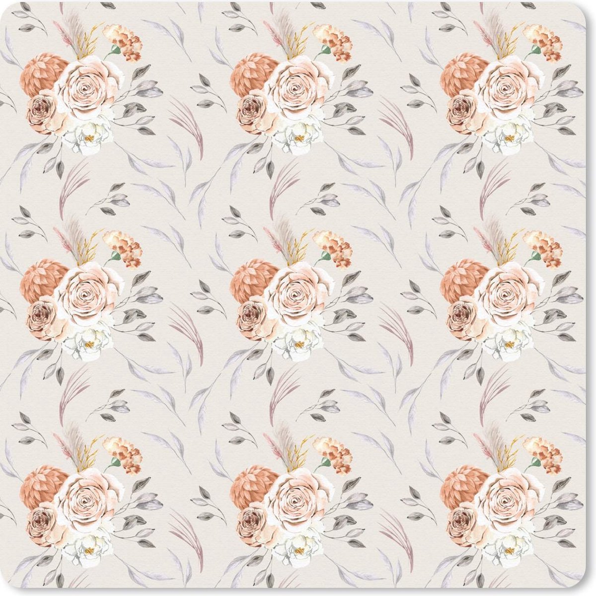 Muismat 30x30 cm - Mousepad Rozen - Oranje - Bruin - Roze - Muismatten