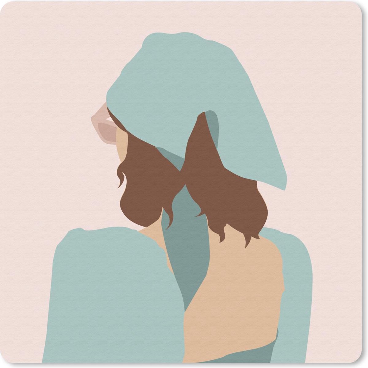 Muismat 30x30 cm - Mousepad Zomer - Vrouw - Pastel - Muismatten