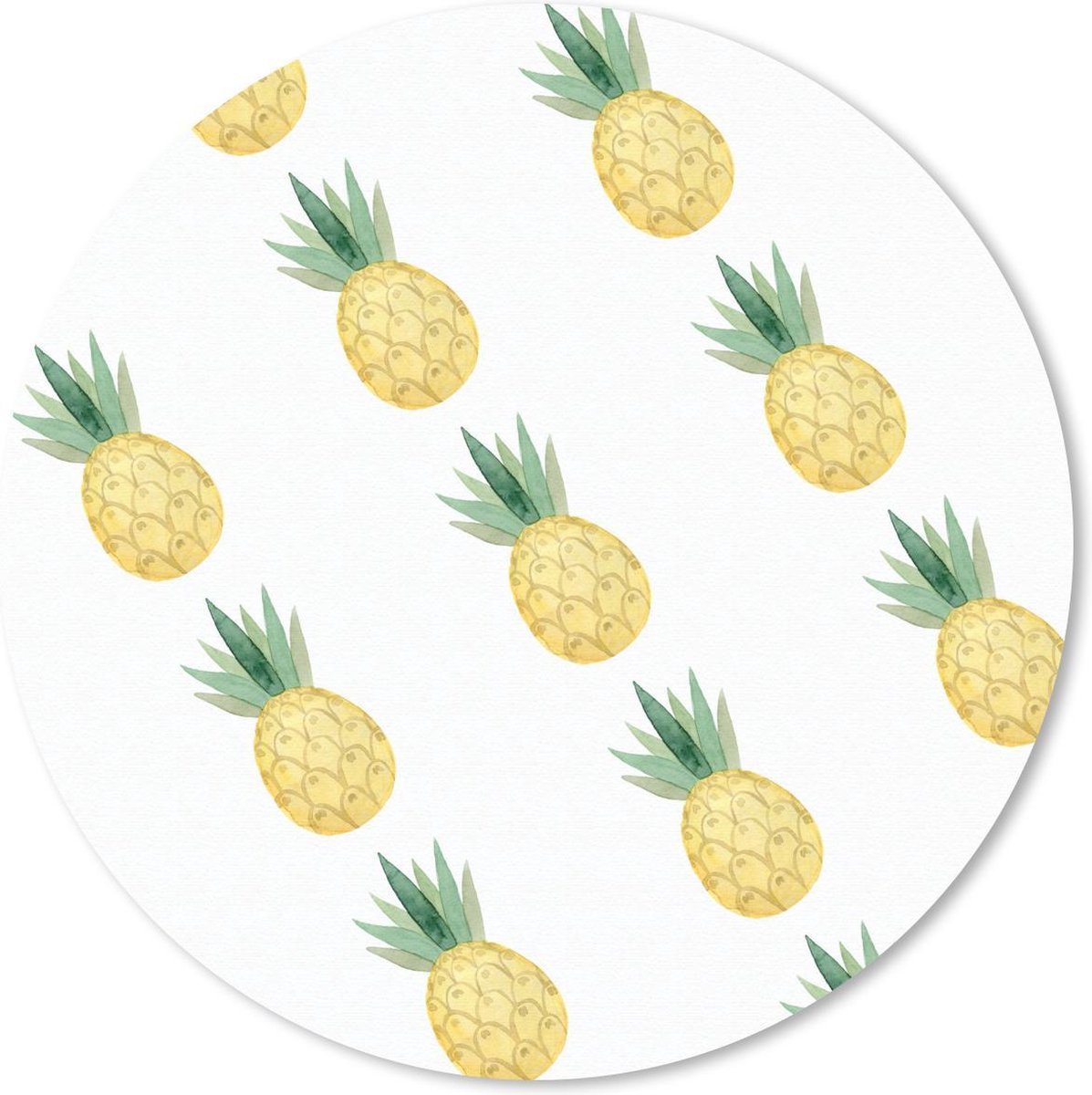 Muismat rond 20x20 cm - Mousepad Ananas - Fruit - Sjablonen - Ronde muismatten