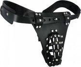 The Safety Net Leather Male Chastity Belt with AnalbuttplugHarness