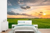 Papier peint Papier peint photo en vinyle - Coucher de soleil sur la campagne largeur 360 cm x hauteur 240 cm - Tirage photo sur papier peint (disponible en 7 tailles)