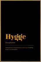 JUNIQE - Poster met kunststof lijst Hygge gouden -40x60 /Goud & Zwart