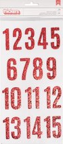 Pebbles red glitter chipboard number thickers