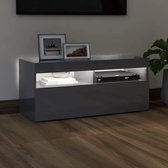 vidaXL Tv-meubel met LED-verlichting 90x35x40 cm hoogglans grijs