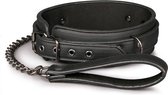 Fetish halsband met riem