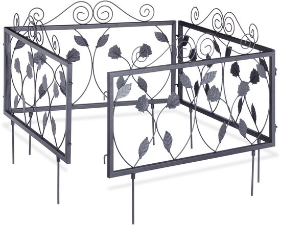 perkhek metaal – set van 4 – 34,5 x 56,5 cm – zwart