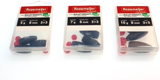 Rozemeijer Bullet Weights Incl Glasparels Black / 7g — afbeelding 3