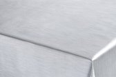 Toile cirée/nappe de Noël Luxe aspect métallisé argent 140 x 250 cm - Nappe de jardin - Décoration de table de dîner de Noël - Décoration de Noël