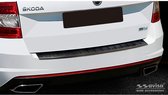 Zwart RVS Achterbumperprotector passend voor Skoda Octavia III Kombi RS 2013-2016 & FL 2017-2020 'Ribs'