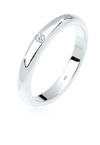 Elli PREMIUM Dames Ring Dames eenzaam klassiek met diamant (0.03 ct.) in 925 sterling zilver