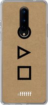 OnePlus 8 Hoesje Transparant TPU Case - Octopus Spel Symbols #ffffff