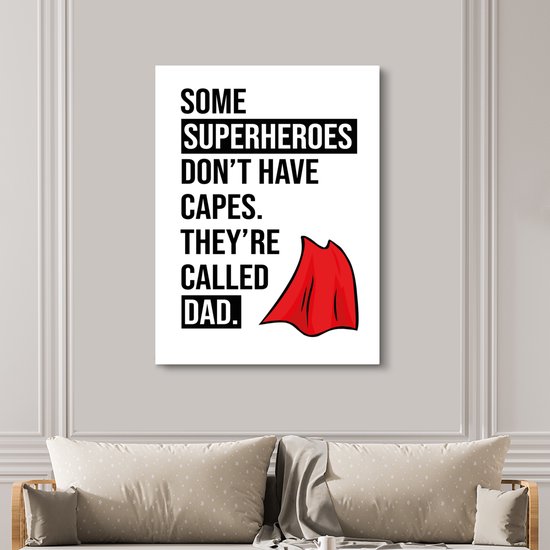Tableau Toile Cadeau Père - Vaderdag - Dire - 120x160 cm - Décoration murale XXL