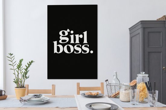 Canvas schilderij 80x120 cm - Wanddecoratie Quotes - Girl boss - Spreuken - Muurdecoratie woonkamer - Slaapkamer decoratie - Kamer accessoires - Schilderijen op canvas - Vaderdag cadeau - Geschenk - Cadeautje voor hem - Tip - Mannen