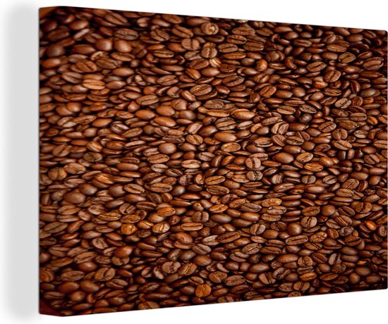 Tableau Peinture Grande quantité de grains de café - 180x120 cm - Décoration murale XXL
