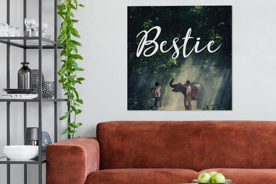 Tableau sur toile Bestie - Proverbes - Citations - 90x90 cm - Décoration murale