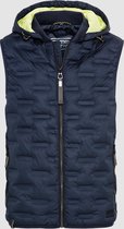 Ultra Light Quilted Vest With Detachable Hood Navy