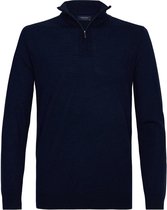 Profuomo Pullover Merino Half Zip Donkerblauw - maat XL